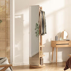 WoodsWhisper Full Length Mirror Coat Rack Solid Wood Floor Mirror 70"x16" Full - Image 4