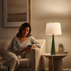 Oneach 25.75" Green Table Lamp Set of 2, Bedside Lamps - Image 3