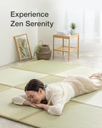FULI Japanese Square Tatami Rug, Lightweight Igusa Mat, Made in Japan - Image 5