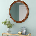 Round Wood Mirror for Wall, 24 Inch Circle Decorative Mirror by WIOWUR