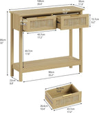 Trironsun Farmhouse Rattan Console Table - Image 3