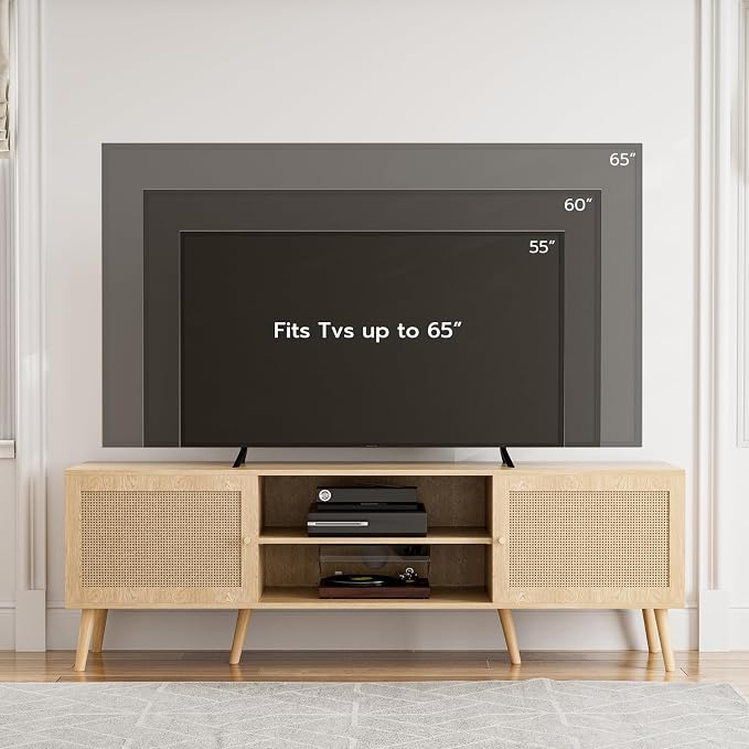 ZttRiee TV Stand for TVs up to 65'', Entertainment Center - Image 3