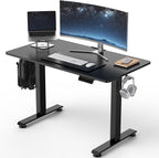 Veken 39.4" Small Electric Standing Desk, Adjustable Height Office Desk by Veken