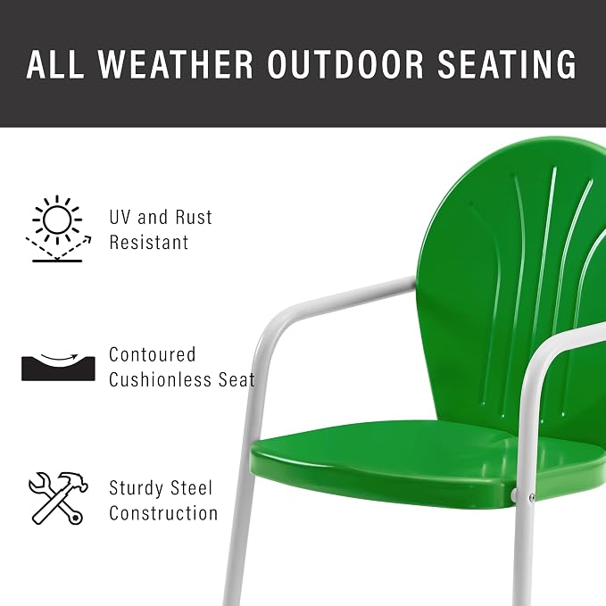 Crosley Furniture Griffith Outdoor Chair, Retro Metal Patio Chairs - Image 10