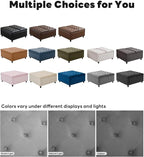 Tbfit Large Square Storage Ottoman Bench, Tufted Upholstered Coffee Table - Image 6