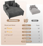 Amsleekey 64" Chaise Lounge Chair Indoor, Oversized Sleeper Chair - Image 3