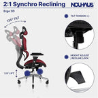 Nouhaus Ergo3D Ergonomic Office Chair Lumbar Support Mesh Office Chair - Image 6