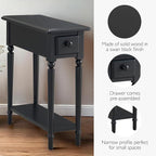 Coastal Solid Wood Narrow End Table - Image 4