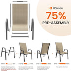 JEAREY Patio Dining Chairs Set of 6, Outdoor Stackable Dining Furniture Set - Image 5
