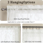 Furman Cafe Curtains 30 Inch Length 2 Panels Set, Elegant Geometric Jacquard - Image 4