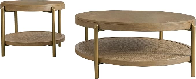 Coaster Home Furnishings Arini 2-piece Round Coffee and End Table Set Sand Wash by CoasterFineFurniture