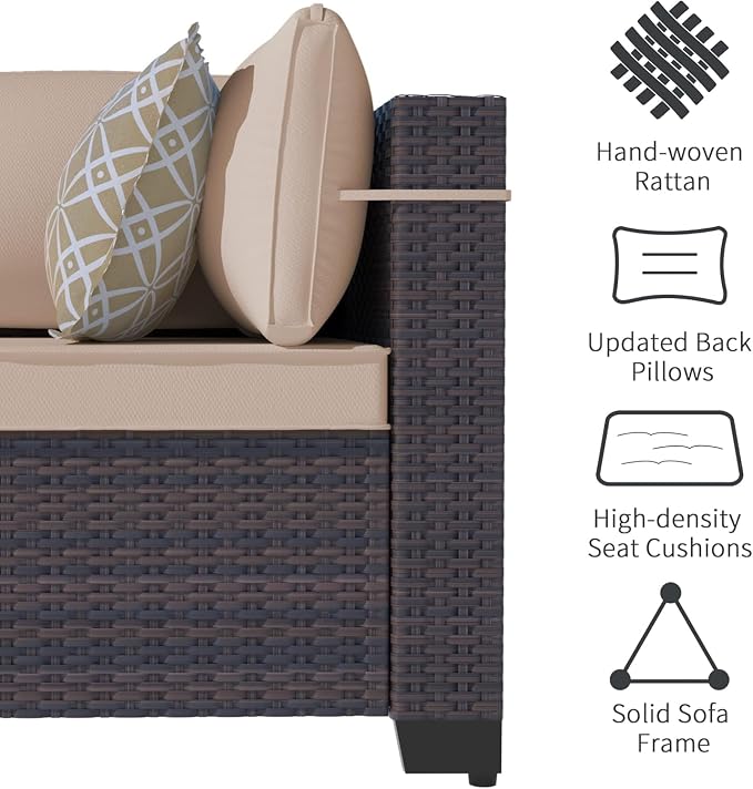 Outdoor Patio Furniture Set, 7 Pieces Outdoor Sectional Furniture Patio Sofa - Image 3
