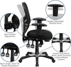 Flash Furniture Nicholas Mid-Back Black Mesh Multifunction Executive Swivel - Image 7