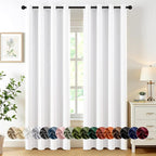 MIULEE Blackout Curtains for Bedroom 2 Panels 50 x 84 Inch Long Pure White | by MIULEE