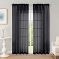 Sheer Curtains 84 Inches Long 2 Panels Set, Modern Filmy Rod Pocket Curtains by OWENIE