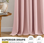 MIULEE Blackout Curtains for Bedroom 2 Panels 40 x 86 Inch Long Pink | Thermal - Image 5