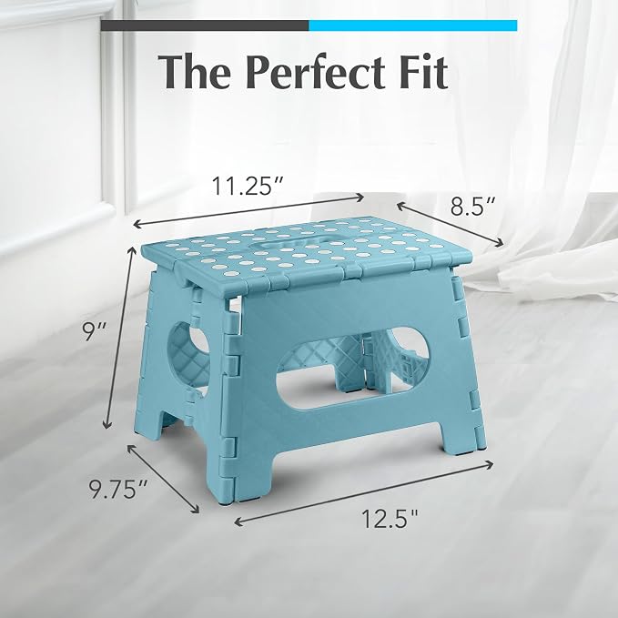 Handy Laundry Folding Step Stool 9 Inch – Sturdy Plastic Foldable Step Stool - Image 5