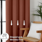 Simplebrand Ava Terracotta Short 36 Inches Blackout Curtain 2 Panels Set - Image 7