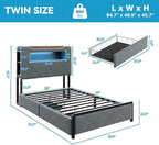Jocoevol Twin Upholstered LED Bed Frame - Image 2