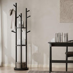 Muwuele Solid Wood Rotary Coat Rack, Freestanding Coat Rack - Image 7