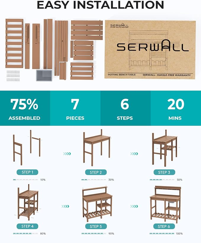 SERWALL Outdoor Potting Bench - Image 6