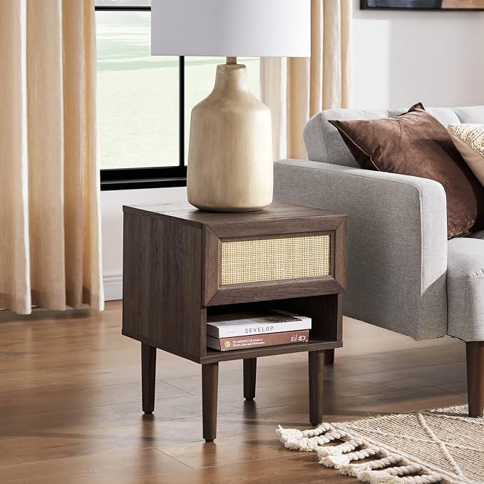 mopio Haylee Rattan Side Table, Small Accent Tables by MopioInc