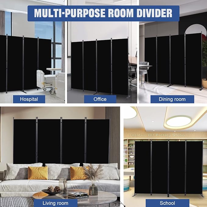 Room Divider 6FT Portable Room Dividers and Folding Privacy Screens, 4 Panel - Image 6