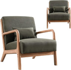 INZOY Mid-Century Modern Accent Chair Set of 2, Upholstered Living Room Chairs by INZOY