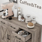 HOSTACK Modern Farmhouse Buffet Sideboard Cabinet, Barn Doors Storage Cabinet - Image 7