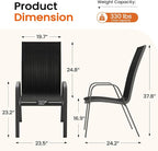 JEAREY Patio Dining Chairs Set of 4, Outdoor Stackable Dining Furniture Set - Image 3