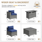 Aoxun Patio Furniture Sets, 8-Piece Outdoor Patio Furniture - Image 7