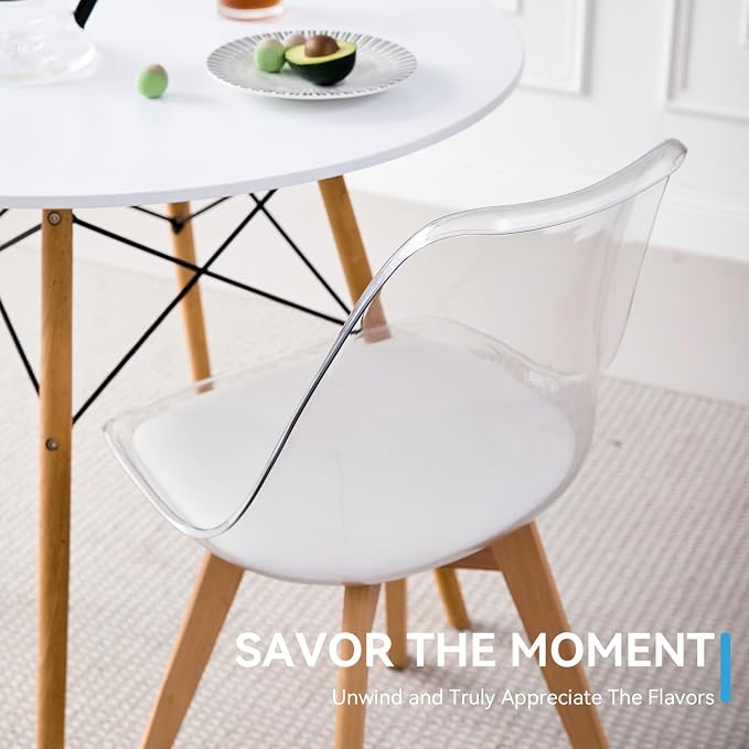 5-Piece Round Dining Table Set, Small 31.5" Kitchen Table Chairs Set of 4 Space - Image 5