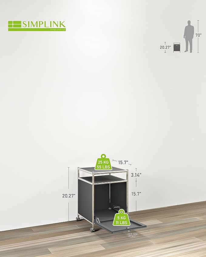 Matte Storage Cart with Flap Door, Large Capacity Storage Cart with Detachable - Image 2