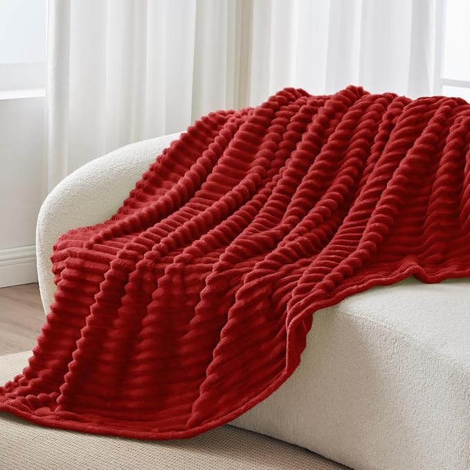 BEDELITE Ribbed Fleece Throw Blanket - Image 8