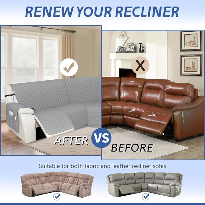 Arfntevss Recliner Sectional Couch Covers 1OO% Waterproof L Shape Sofa Cover - Image 6