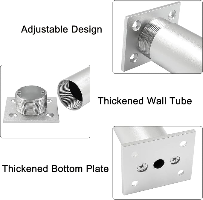 Set of 4 Aluminum Alloy Furniture Legs 7 Inch Height, 1.5 Inch Diameter - Image 4