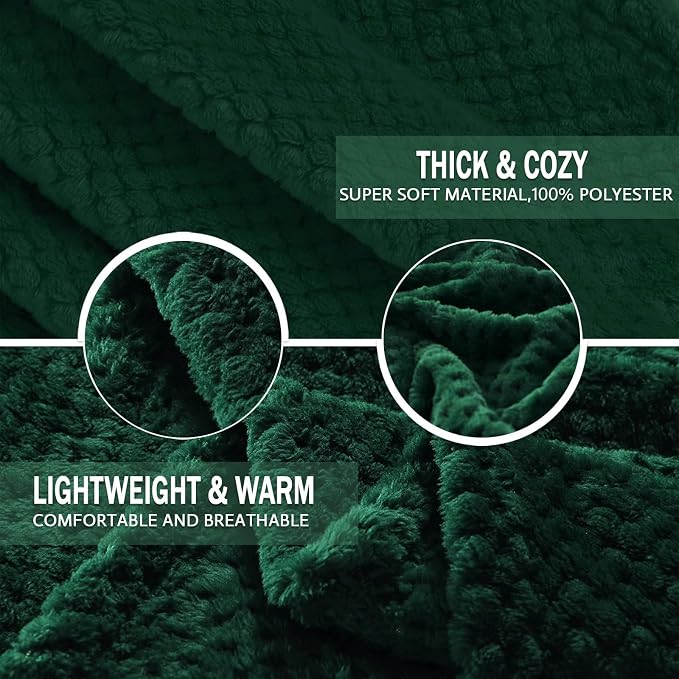 Exclusivo Mezcla Soft Waffle Fleece Bed Blanket King Size, Cozy Flannel - Image 7