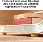 Japanese Floor Table, Curved Wooden Woven Tatami Table, Double Layer Storage - Image 6