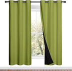NICETOWN 100% Blackout Window Curtain Panels, Fresh Green, 2 Pieces, 42-inch by NICETOWN