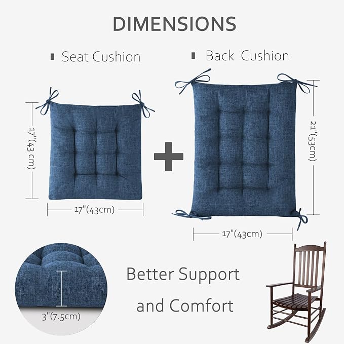 ELFJOY Rocking Chair Cushion Large Rocking Chair Pads - Image 2