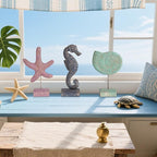 3pcs Wood Handmade Beach Nautical Style Figurines Starfish/Conch/Seahorse - Image 6