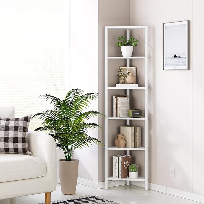 TUTOTAK 6-Tier Corner Bookshelf - Image 7