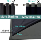 Yakamok Dark Grey 100% Blackout Curtains 84 Inches Long 42" Wide 2 Panels | - Image 5