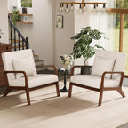 ELUCHANG Modern Accent Chairs Set of 2, Upholstered Reading Arm Chair by ELUCHANG