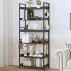 HCHQHS 6 Tier Bookshelf, Adjustable Industrial Bookcase, Vertical Tall Book - Image 2
