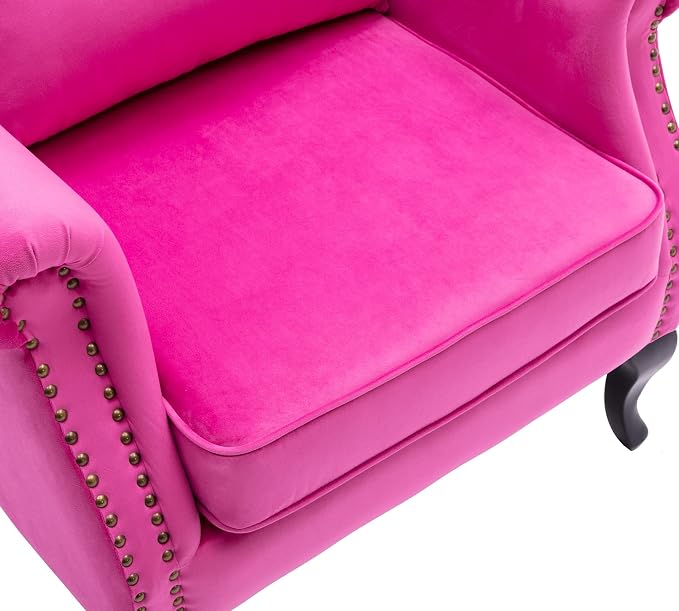 Mid Century Modern Accent Chair Upholstered Armchair Comfy Velvet Fabric Single - Image 5