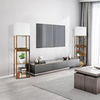 RUNTOP Floor Lamp with Shelves, Plus Shelf Lamp with Wireless Charger, 2 USB - Image 8