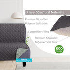U-NICE HOME Futon Sofa Covers 68''Armless Couch Cover, Dark Grey/Light Grey | - Image 3