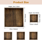 5-Piece Rustic Wooden Serving Tray Set, Handcrafted Nesting Trays - Image 4