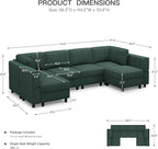 Belffin U Shaped Sectional Sofa Couch Modular Sectional Sofa - Image 2